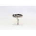 Oxidized Ring Silver 925 Sterling Women's Red Zircon Marcasite Stone A571